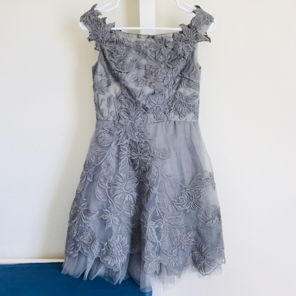 Adrianna Papell Embroidered Off Shoulder Dress